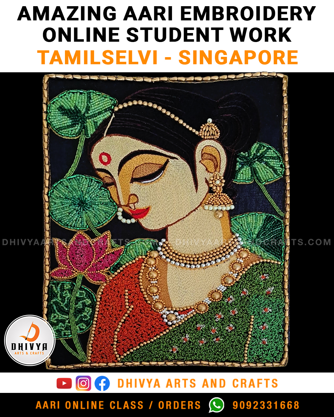 Amazing Aari Work by Tamilselvi - Singapore